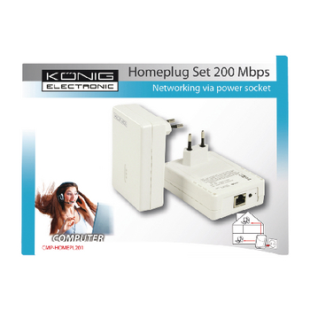 CMP-HOMEPL201 Homeplugset wit 200 mbps Verpakking foto